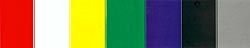 Jos Mara Cruz Novillo. " Diafragma horizontal Rainbow Opus 3, DO, RE, MI, FA, SOL, LA, SI". 1999. Lona tintada sobre madera y aluminio lacado. 70 x 350 cms.