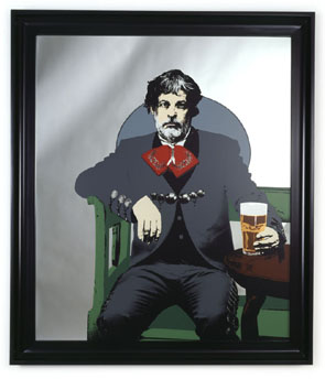 Rodney Graham. A GLASS OF BEER. 2005. Silkscreen on mirror with lacquered frame. 122 x 104 x 6 cm. Courtesy Hauser & Wirth Zrich, London & Donald Young Gallery, Chicago.