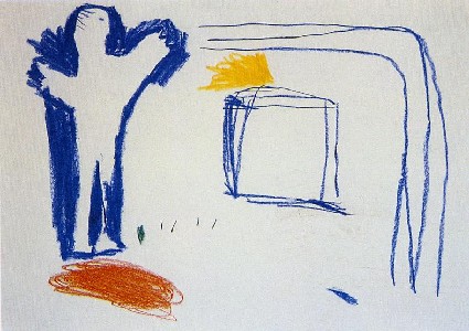 Pablo Alonso Herráiz. " Sin título ", 1994. Lápiz pastel sobre papel. 30 x 42 cms.