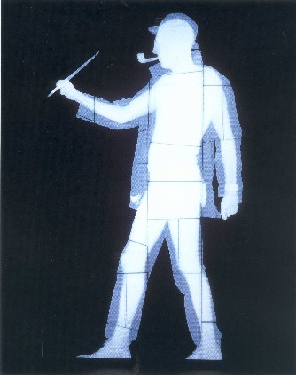 Fernando Bellver. " Autorretrato ", 2001. Caja de luz. 200 x 120 x 13 cms.
