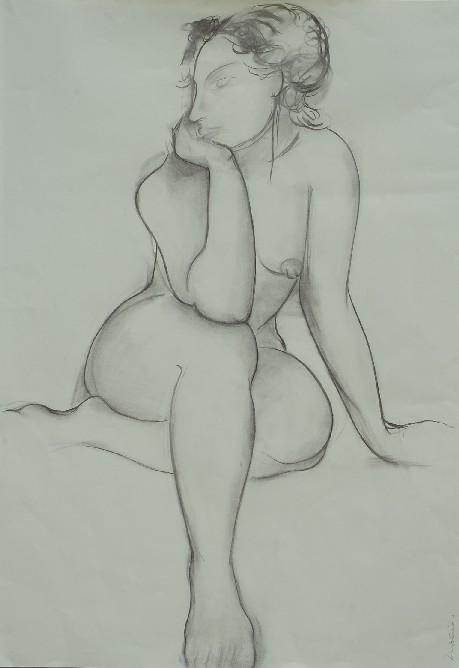 Dibujo hecho con carboncillo de Verónica Bustamante Loring (2006).