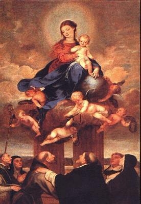 Alonso Cano. "La Virgen del Rosario", 1665-1666. Óleo / lienzo. 356 x 218 cm. Catedral de Málaga.