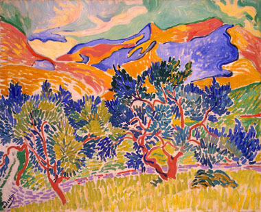 André Derain. "Montañas de Colliure", 1905. Óleo sobre lienzo.