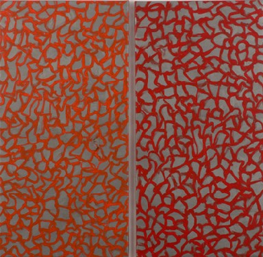Lourdes Murillo. "Redimensión II" (díptico). 2006. Óleo sobre lienzo. 100 x 50 c/u.