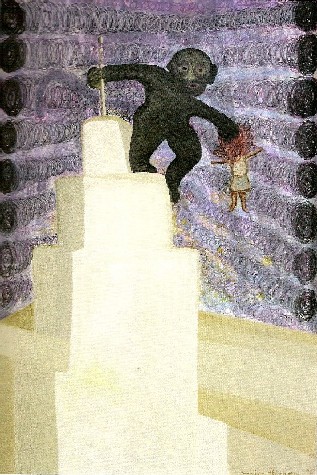 Francisco Peinado. "King Kong secuestrador", 2006. Mixta / papel. 120 x 81 cm.
