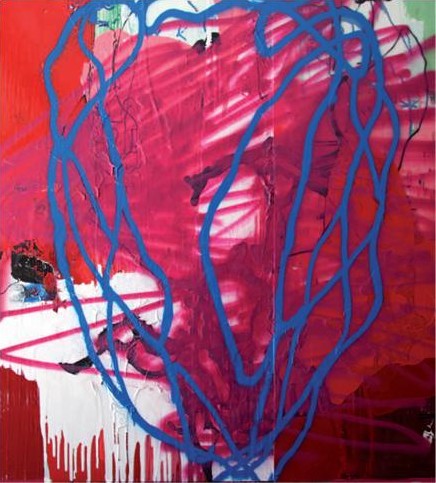 Santiago Picatoste. RED CHLOROPHYLL. 2009. Mixta esmalte sintético y metacrilato ensamblado sobre loneta. 180 x 162 cm