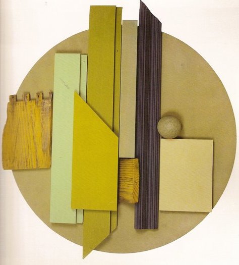 Gerardo Rueda. ROTONDO EN VERDES, 1988. Pintura sobre estructura de madera y corcho. 80 cm. de diámetro. Colección de José Luis Rueda Jiménez.